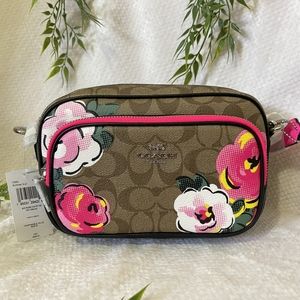 ❎SOLD❎ NEW COACH COURT CROSSBODY IN SIGNATURE CANVAS WITH VINTAGE ROSE PRINT
